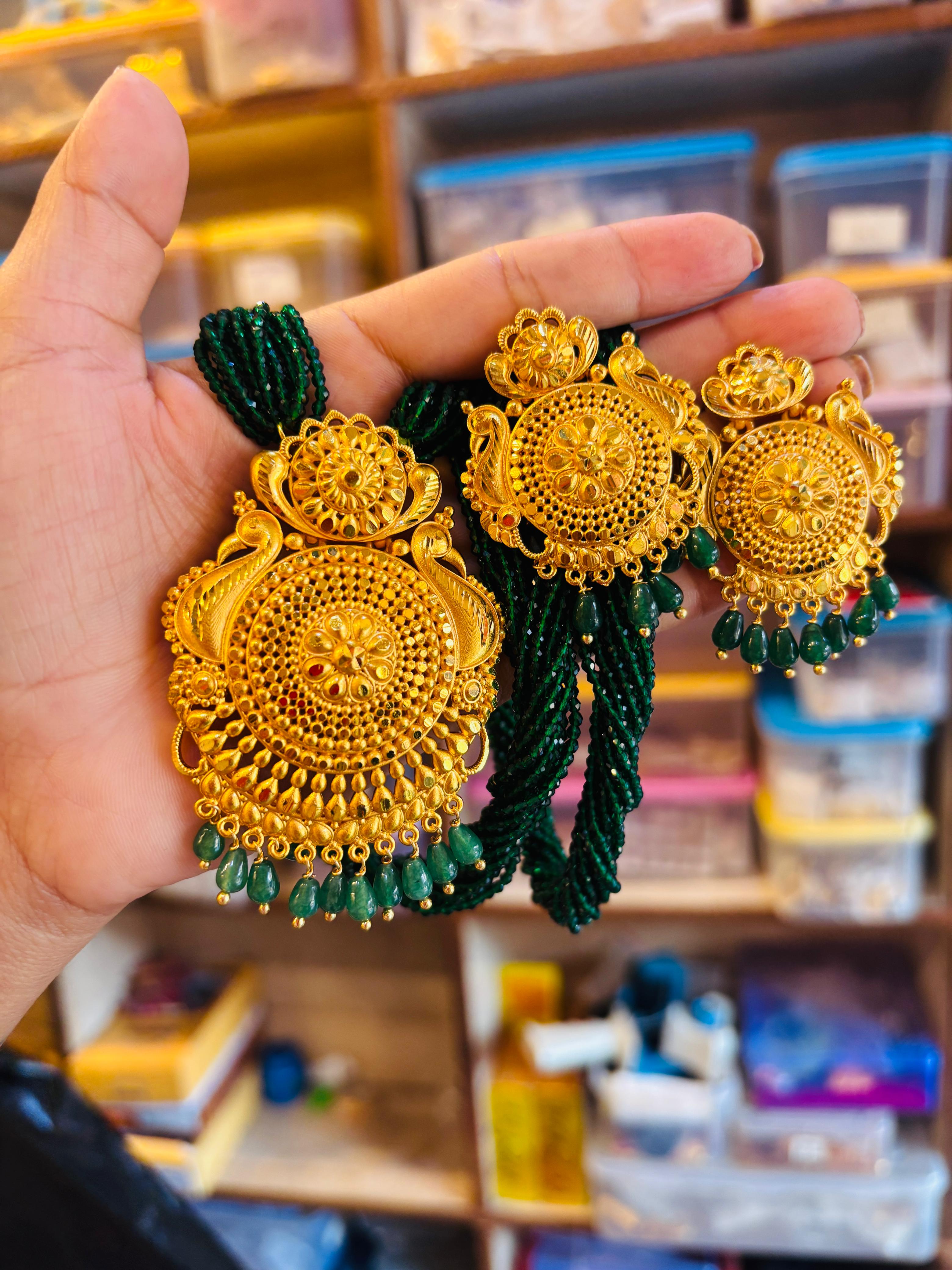 Traditional Nepali Green Pote Set on Instagram